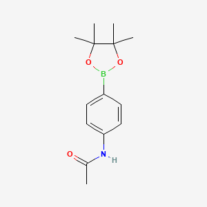 Chemical structure of 4'-(4,4,5,5-Tetramethyl-1,3,2-dioxaborolan-2-yl)acetanilide