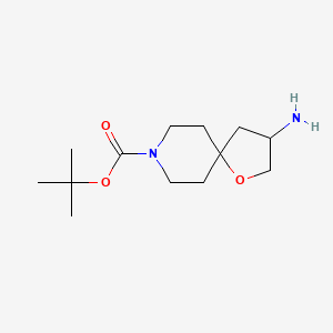 Chemical structure of tert-Butyl 3-amino-1-oxa-8-azaspiro[4.5]decane-8-carboxylate