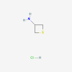 Chemical structure of thietan-3-amine hydrochloride