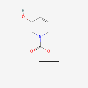 Chemical structure of 3-Hydroxy-1,2,3,6-tetrahydropyridine, N-BOC protected