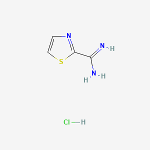 Chemical structure of 1,3-thiazole-2-carboximidamide hydrochloride
