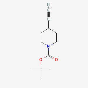 Chemical structure of tert-butyl 4-ethynylpiperidine-1-carboxylate