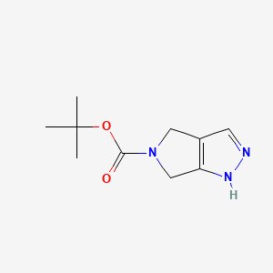 Chemical structure of tert-butyl 1H,4H,5H,6H-pyrrolo[3,4-c]pyrazole-5-carboxylate