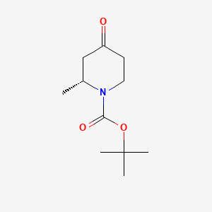 Chemical structure of tert-butyl (2R)-2-methyl-4-oxopiperidine-1-carboxylate