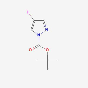 Chemical structure of t-Butyl 4-iodopyrazole-1-carboxylate