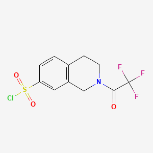 Chemical structure of 2-Trifluoroacetyl-1,2,3,4-tetrahydroisoquinoline-7-sulfonyl chloride