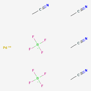 Chemical structure of Tetrakis(acetonitrile)palladium(II)tetrafluoroborate
