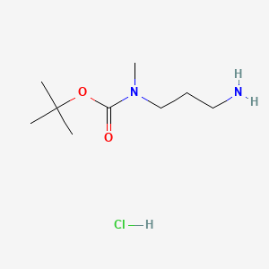 Chemical structure of tert-Butyl (3-aminopropyl)(methyl)carbamate hydrochloride