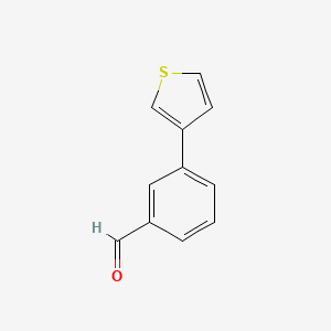 Chemical structure of 3-(Thiophen-3-yl)benzaldehyde
