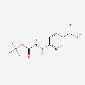 Chemical structure of 6-(2-(tert-Butoxycarbonyl)hydrazinyl)nicotinic acid