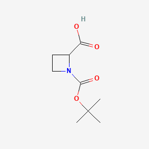 Chemical structure of 1-(tert-Butoxycarbonyl)azetidine-2-carboxylic acid
