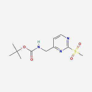 Chemical structure of tert-Butyl ((2-(methylsulfonyl)pyrimidin-4-yl)methyl)carbamate