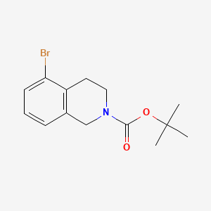 Chemical structure of tert-Butyl 5-bromo-3,4-dihydroisoquinoline-2(1H)-carboxylate