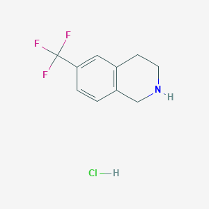 Chemical structure of 6-(Trifluoromethyl)-1,2,3,4-tetrahydroisoquinoline hydrochloride