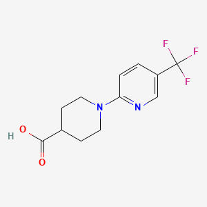 Chemical structure of 1-(5-(Trifluoromethyl)pyridin-2-yl)piperidine-4-carboxylic acid