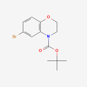 Chemical structure of tert-Butyl 6-bromo-2H-benzo[b][1,4]oxazine-4(3H)-carboxylate