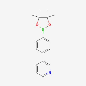 Chemical structure of 3-(4-(4,4,5,5-Tetramethyl-1,3,2-dioxaborolan-2-yl)phenyl)pyridine