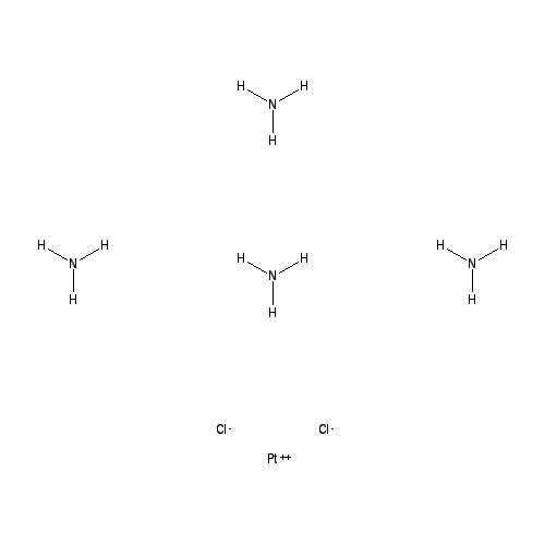 Chemical structure of TETRAAMMINE PLATINUM(Ⅱ) CHLORIDE