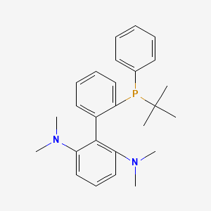 Chemical structure of 2-(t-Butylphenylphosphino)-2',6'-dimethylamino-1,1'-biphenyl
