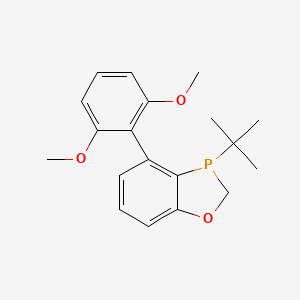 Chemical structure of 3-(t-Butyl)-4-(2,6-dimethoxyphenyl)-2,3-dihydrobenzo[d][1,3]oxaphosphole
