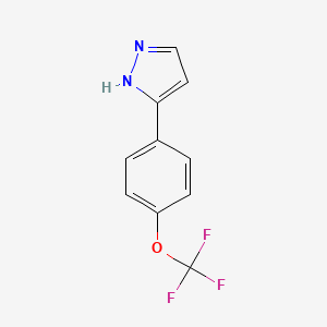 Chemical structure of 3-[4-(Trifluoromethoxy)phenyl]-1H-pyrazole