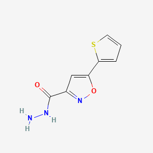 Chemical structure of 5-(2-Thienyl)-3-isoxazolecarbohydrazide