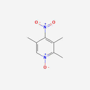 Chemical structure of 2,3,5-trimethyl-4-nitro-1-oxidopyridin-1-ium