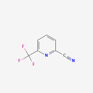 Chemical structure of 6-(trifluoromethyl)pyridine-2-carbonitrile