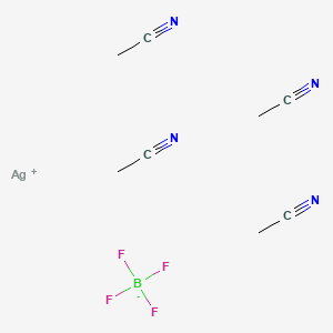 Chemical structure of Tetrakis(acetonitrile)silver(I) tetrafluoroborate