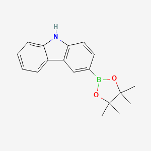 Chemical structure of 3-(4,4,5,5-Tetramethyl-1,3,2-dioxaborolan-2-yl)carbazole