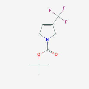 Chemical structure of tert-Butyl 3-(Trifluoromethyl)-2,5-dihydro-1H-pyrrole-1-carboxylate