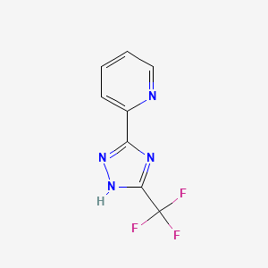 Chemical structure of 2-[5-(Trifluoromethyl)-1H-1,2,4-triazol-3-yl]pyridine