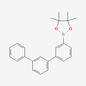 Chemical structure of 2-([1,1':3',1''-Terphenyl]-3-yl)-4,4,5,5-tetramethyl-1,3,2-dioxaborolane