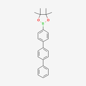 Chemical structure of 2-([1,1':4',1''-Terphenyl]-4-yl)-4,4,5,5-tetramethyl-1,3,2-dioxaborolane
