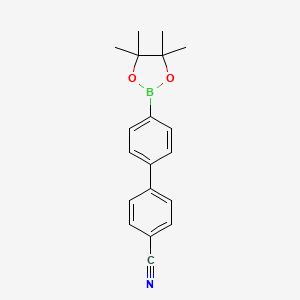 Chemical structure of 4'-(4,4,5,5-Tetramethyl-1,3,2-dioxaborolan-2-yl)[1,1'-biphenyl]-4-carbonitrile