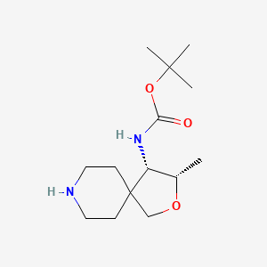Chemical structure of tert-Butyl((3S,4S)-3-Methyl-2-oxa-8-azaspiro[4.5]decan-4-yl)carbamate
