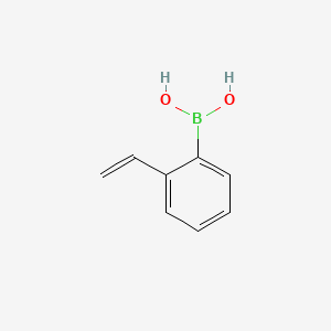 Chemical structure of 2-Vinylphenylboronic Acid (contains varying amounts of Anhydride)