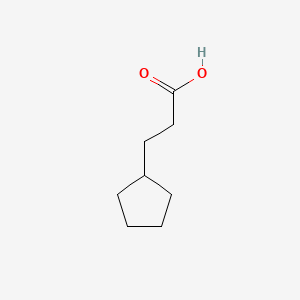 Chemical structure of Cyclopentanepropanoic acid