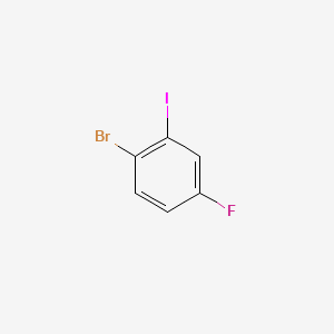 Chemical structure of 1-Bromo-4-fluoro-2-iodobenzene