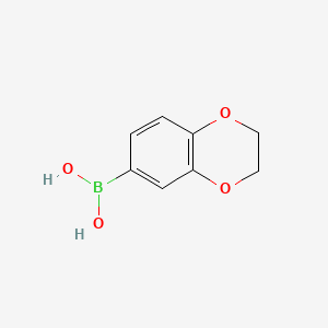 Chemical structure of 1,4-Benzodioxane-6-boronic acid