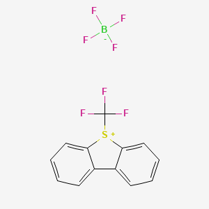 Chemical structure of 5-(Trifluoromethyl)dibenzothiophenium tetrafluoroborate