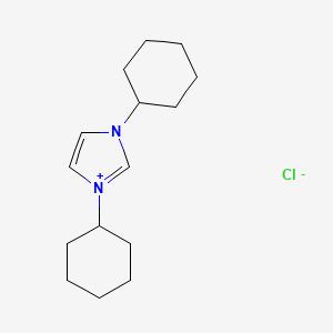 Chemical structure of 1,3-Dicyclohexylimidazolium chloride