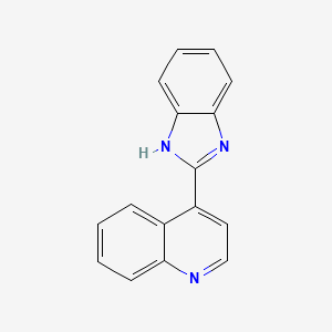 Chemical structure of 4-(1H-benzimidazol-2-yl)quinoline