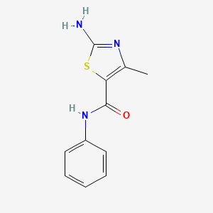 Chemical structure of 2-Amino-4-methyl-N-phenylthiazole-5-carboxamide