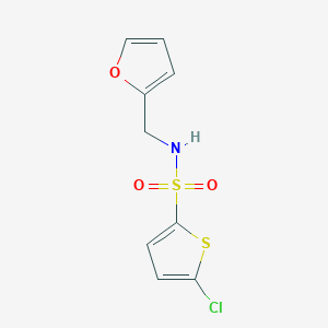 Chemical structure of 5-chloro-N-(furan-2-ylmethyl)thiophene-2-sulfonamide