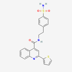 Chemical structure of N-(4-Sulfamoylphenethyl)-2-(thiophen-2-yl)quinoline-4-carboxamide