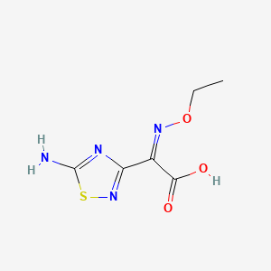 Chemical structure of (Z)-2-(5-Amino-1,2,4-thiadiazol-3-yl)-2-(ethoxyimino)acetic acid