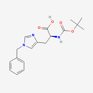 Chemical structure of τ-Benzyl-Nα-(tert-butoxycarbonyl)-L-histidine