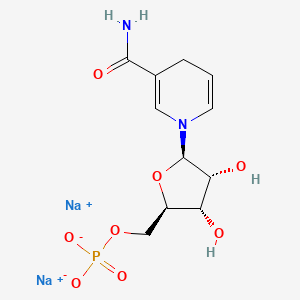 Chemical structure of β-nicotinamide mononucleotide, reduced form, disodium salt