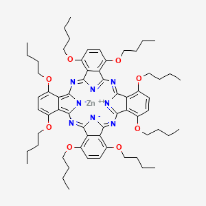 Chemical structure of Zinc 1,4,8,11,15,18,22,25-octabutoxy-29H,31H-phthalocyanine